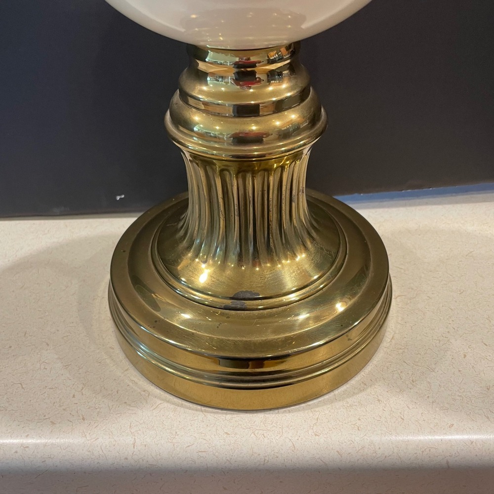 Alsy Vintage Table Lamp Brass Finish Ceramic Hollywood Regency Gold Cream Large - Picture 4 of 13